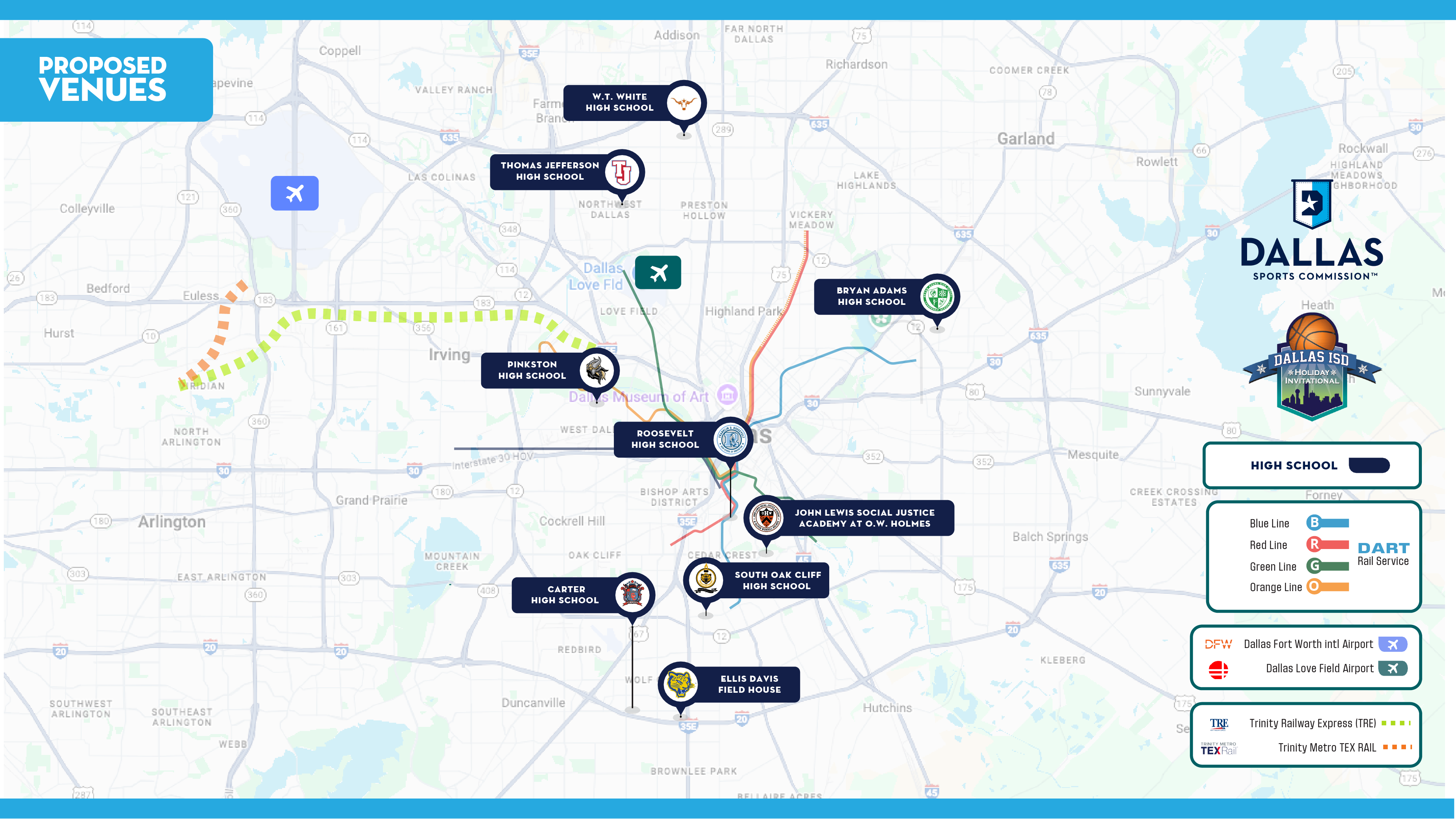 Dallas ISD Holiday Invitational Venue Map