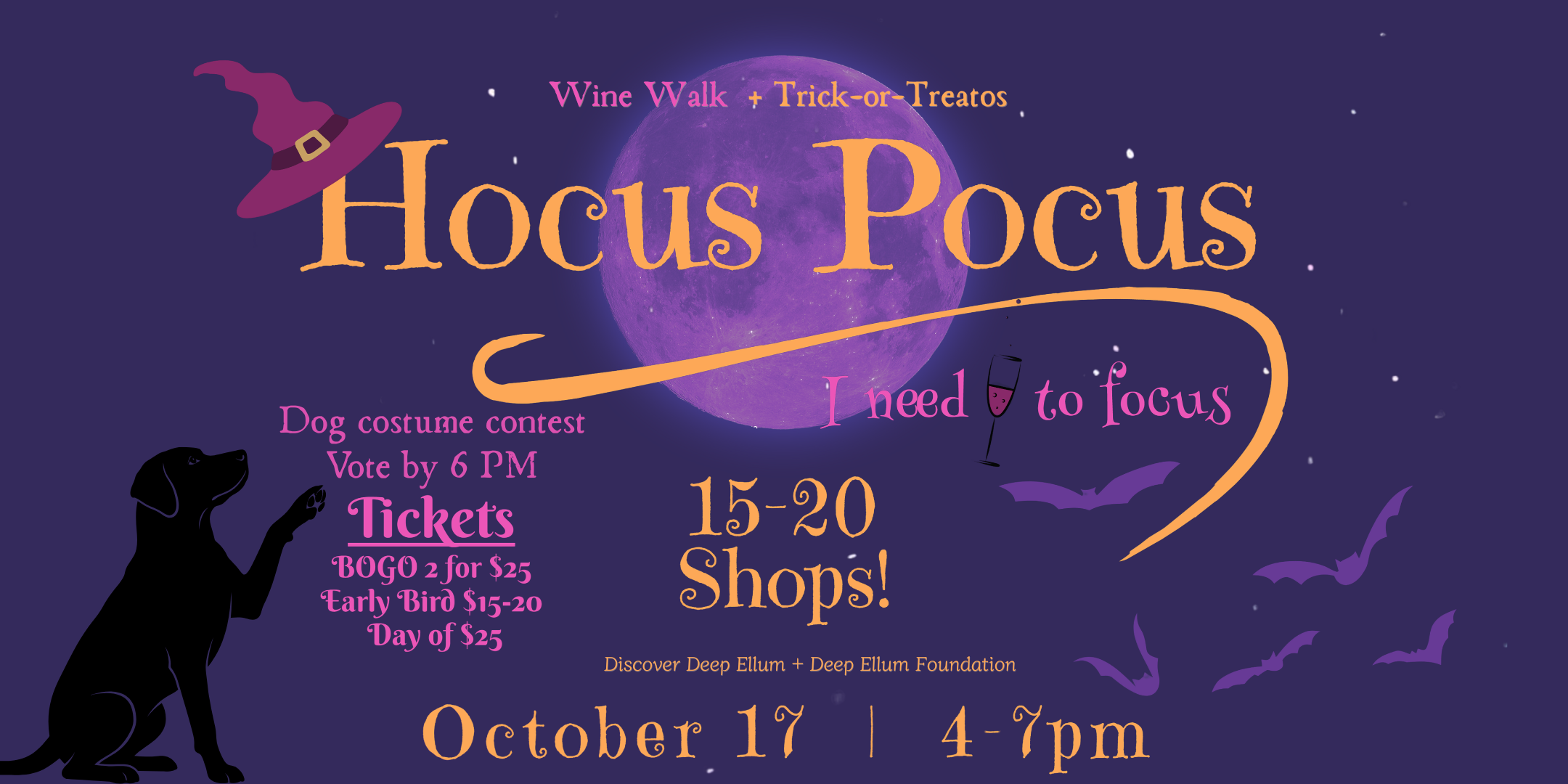 Hocus Pocus! Wine Walk + Trick-or-Treatos